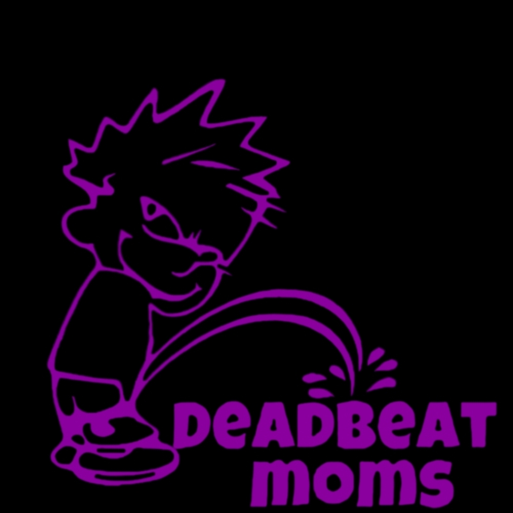 Purple 6Wx5.5H Piss On Deadbeat Moms Premium permanent vinyl decal